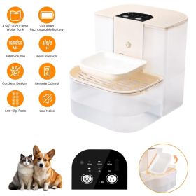 Cordless Dog Cat Water Fountain 4.5L, Dual Tank Filtration Automatic Pet Water Dispenser with Easy Cleaning (Option: as pic)